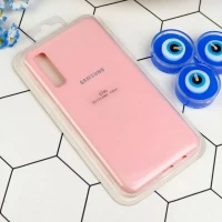 قاب طرح سیلیکونی Samsung Galaxy A7 2018 صورتی روشن سری B