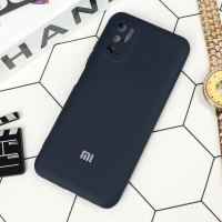 قاب سیلیکونی محافظ لنزدار Xiaomi Poco M3 Pro سرمه ای تیره