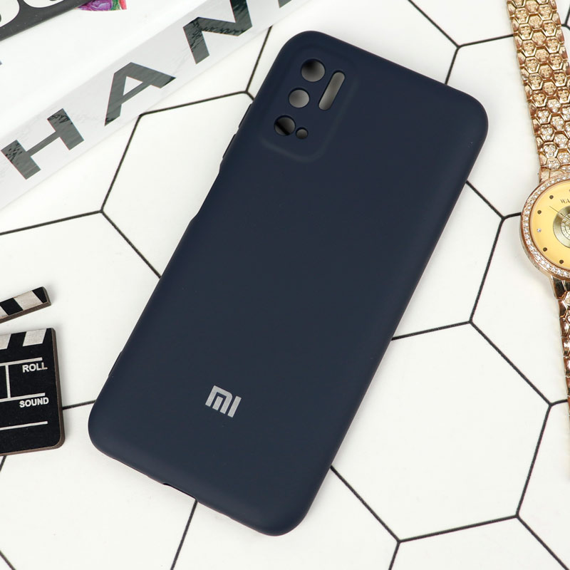 قاب سیلیکونی محافظ لنزدار Xiaomi Poco M3 Pro سرمه ای تیره