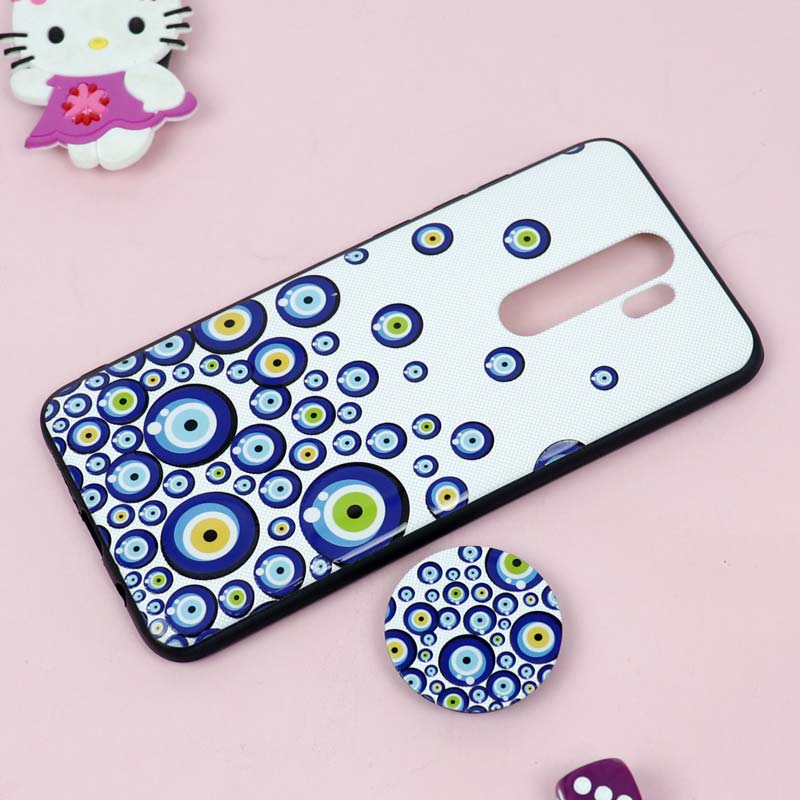 قاب فانتزی برجسته + پاپ سوکت طرح چشم و نظر شیائومی Redmi Note 8 Pro سری D