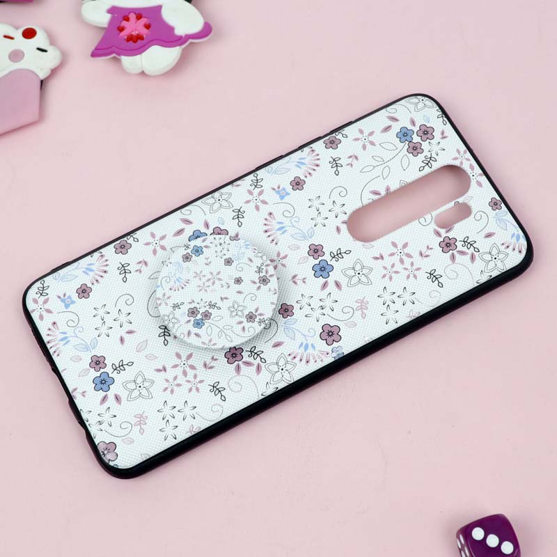 قاب فانتزی برجسته + پاپ سوکت طرح گل شیائومی Redmi Note 8 Pro سری D