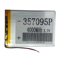 باتری لیتیوم ۴۰۰۰mAh 95*70*3.5mm 357095P