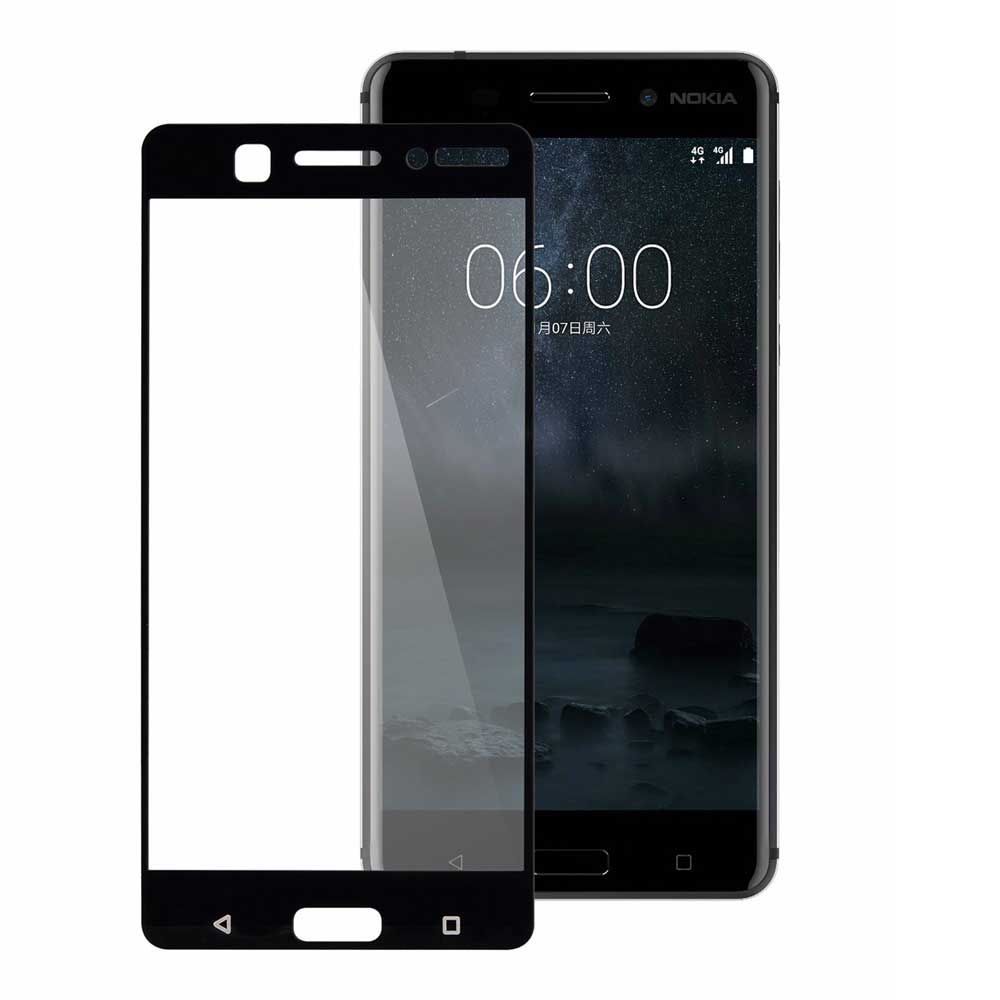 گلس تمام چسب Nokia 6 مشکی
