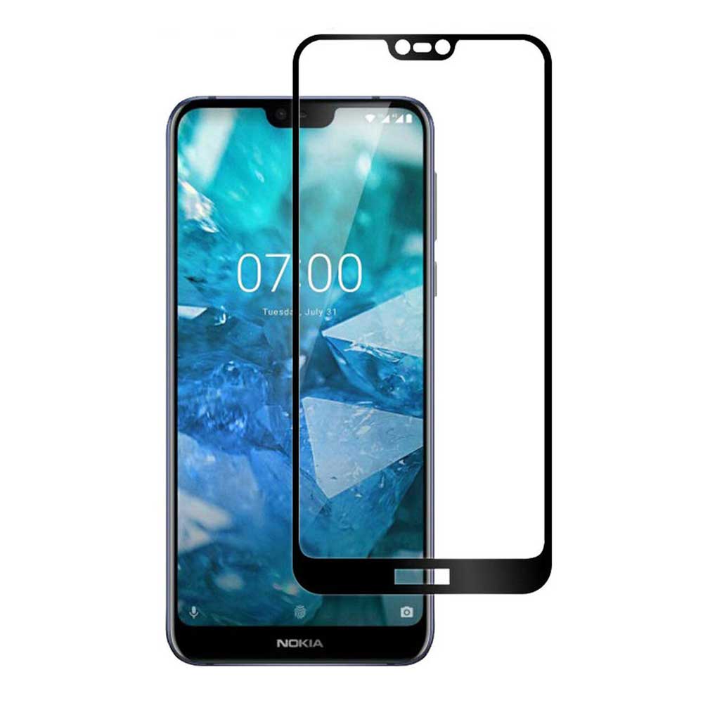 گلس تمام چسب Nokia 7.1 مشکی