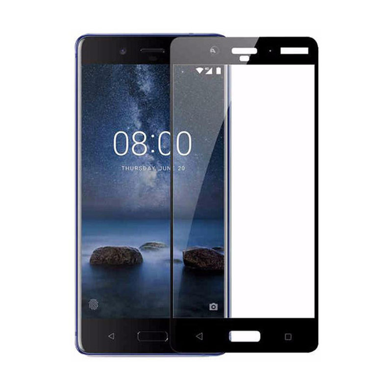 گلس تمام چسب Nokia 8 مشکی