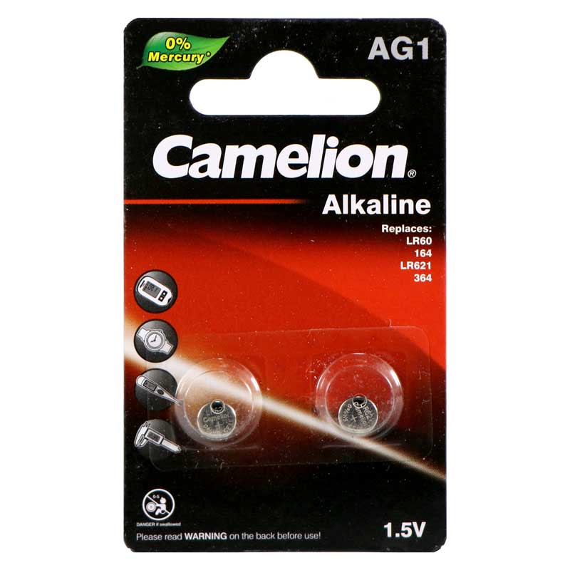 باتری سکه ای Camelion Alkaline AG1 بسته دو عددی