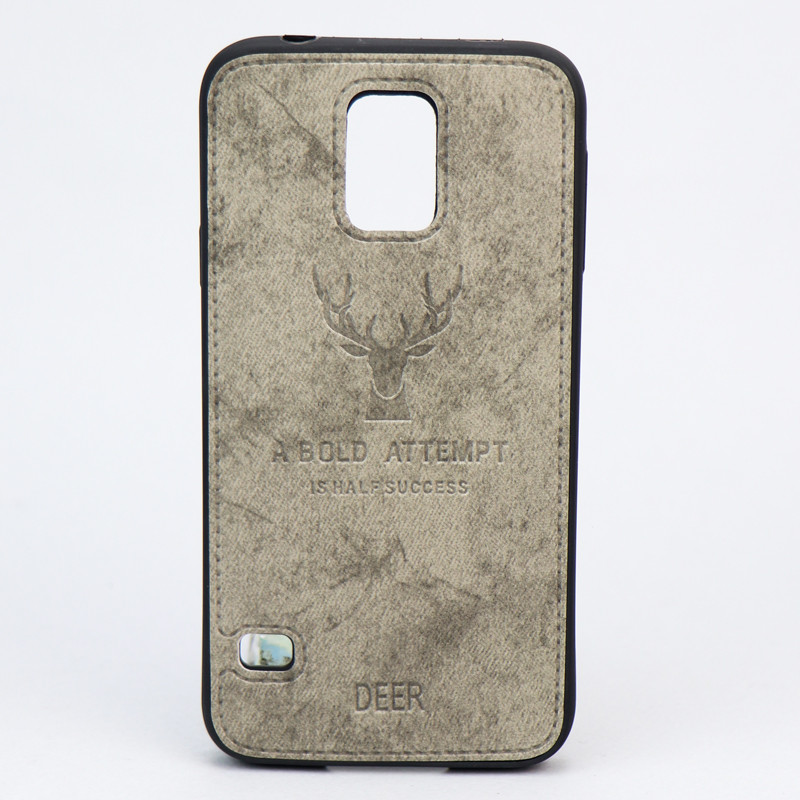 قاب چرمی طرح گوزن Samsung S5 طوسی
