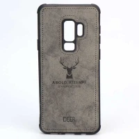 قاب چرمی طرح گوزن Samsung S9 Plus خاکستری