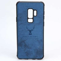 قاب چرمی طرح گوزن Samsung S9 Plus آبی