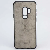 قاب چرمی طرح گوزن Samsung S9 Plus طوسی