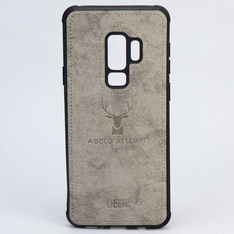 قاب چرمی طرح گوزن Samsung S9 Plus طوسی