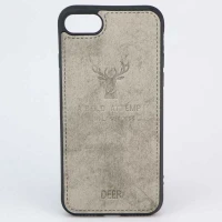 قاب چرمی طرح گوزن iPhone 7/8 طوسی