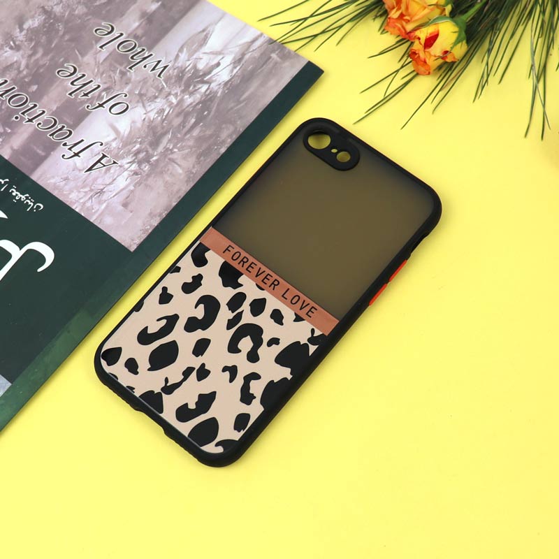 قاب PC مات محافظ لنزدار طرحدار پلنگی آیفون iPhone 7/8