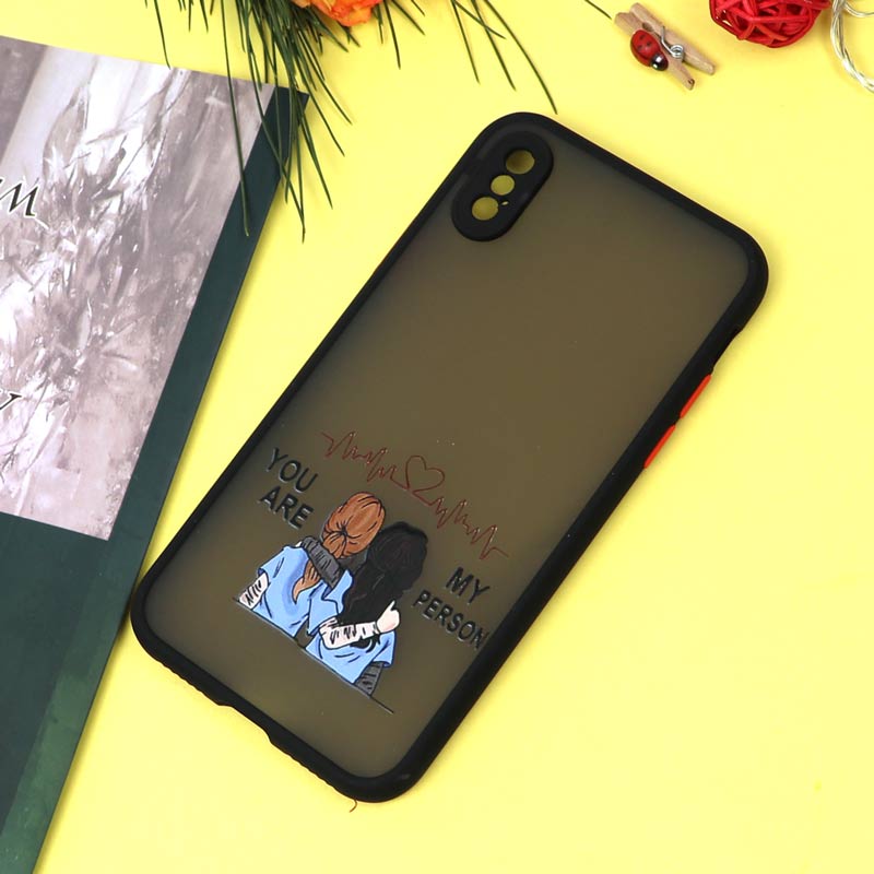 قاب PC مات محافظ لنزدار طرحدار Friends آیفون iPhone X/XS