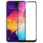 گلس تمام چسب Samsung A50 مشکی