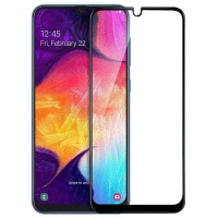 گلس تمام چسب Samsung A50 مشکی
