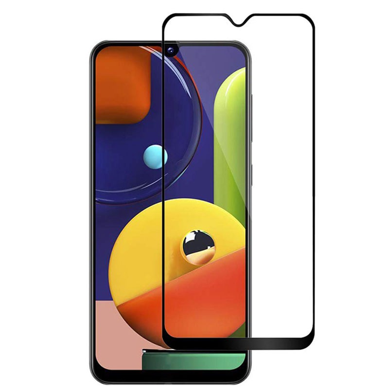 گلس تمام چسب Samsung A70s مشکی