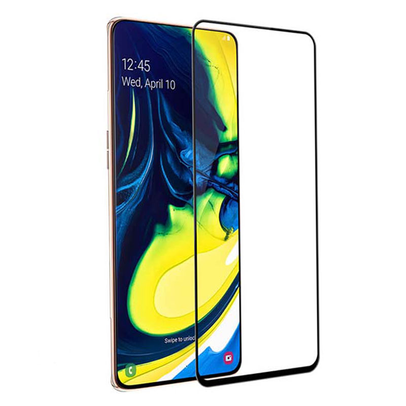 گلس تمام چسب Samsung A90 مشکی