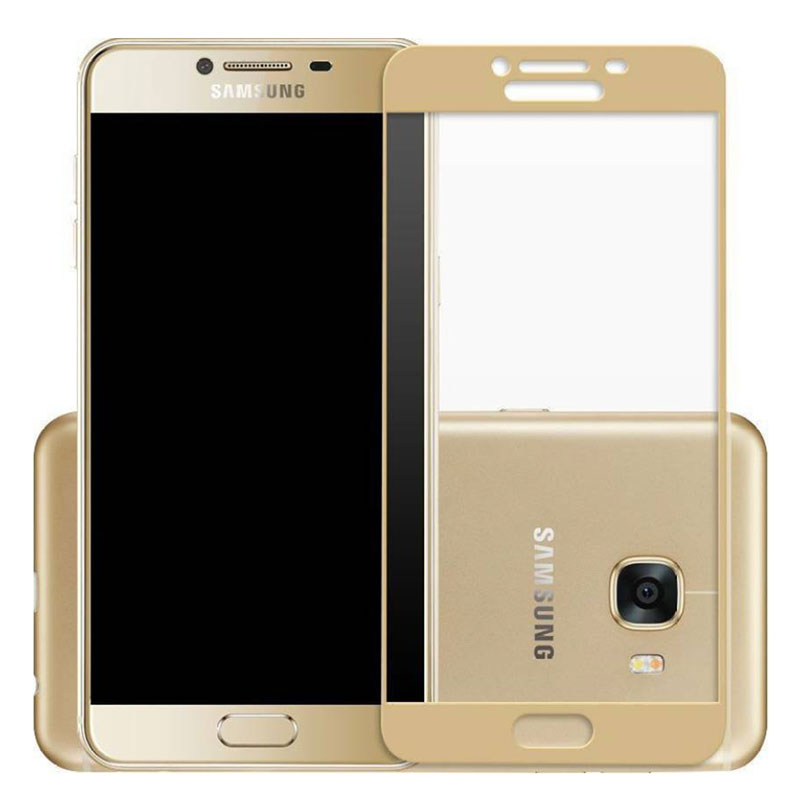 گلس تمام چسب Samsung C7 Pro طلایی