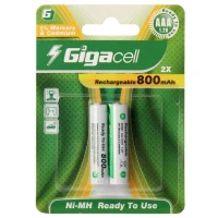 باتری دوتایی نیم قلمی شارژی Gigacell AAA 800mAh
