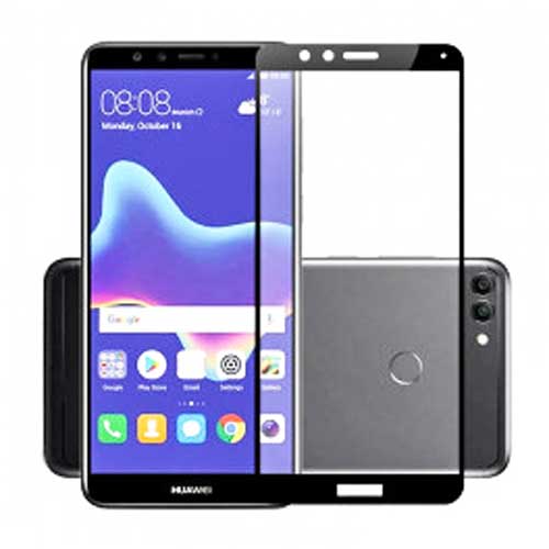 گلس فول تمام چسب Huawei Y9 2018 مشکی