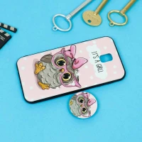 قاب فانتزی برجسته + پاپ سوکت طرح جغد سامسونگ J7 Pro سری D