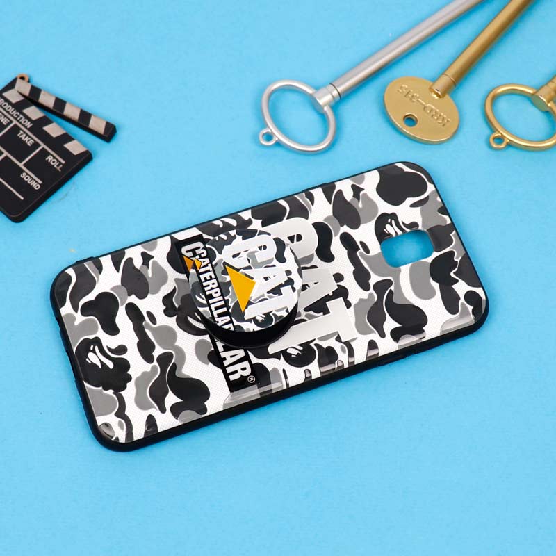 قاب فانتزی برجسته + پاپ سوکت طرح CAT سامسونگ J7 Pro سری D
