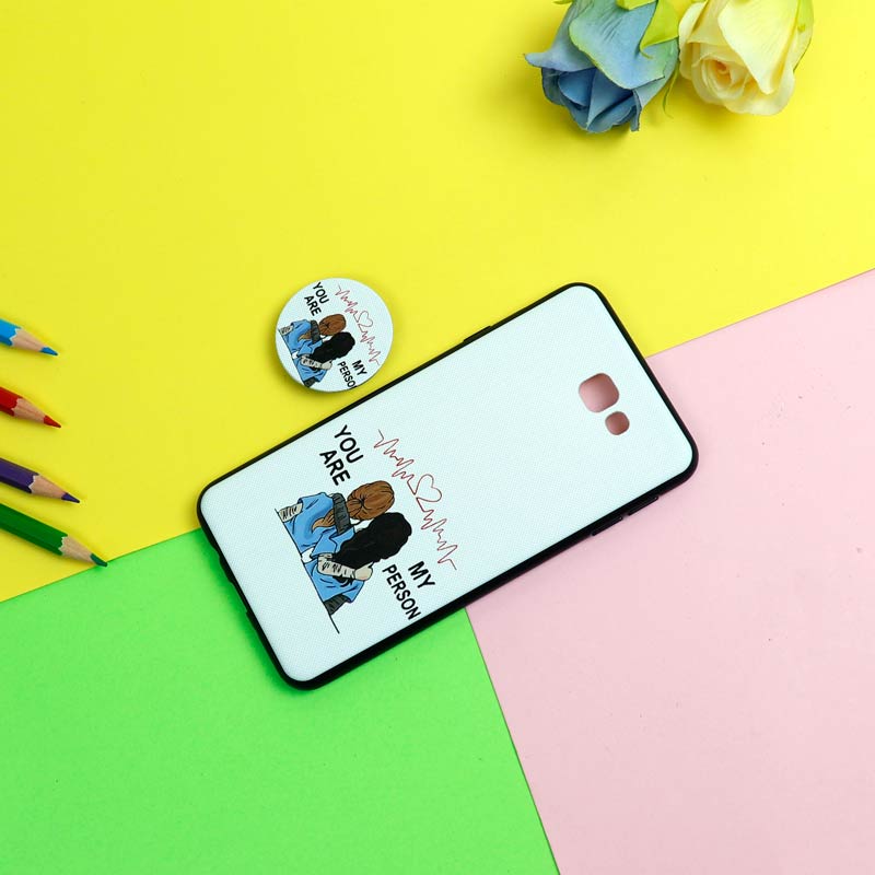 قاب فانتزی برجسته + پاپ سوکت طرح Friends سامسونگ J7 Prime سری D