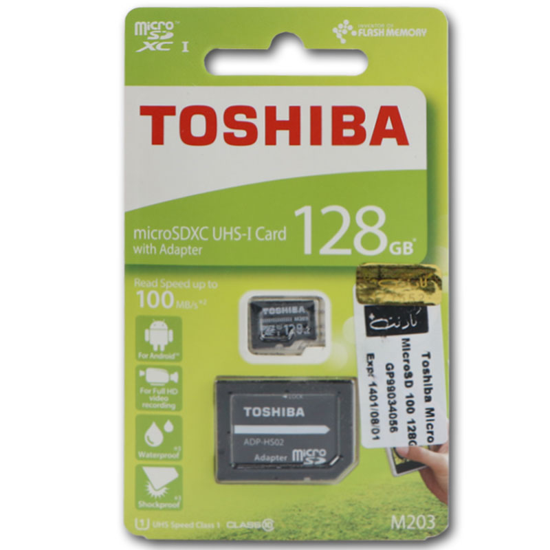 رم میکرو ۱۲۸ گیگ توشیبا Toshiba M203 U1 C10 100MB/s