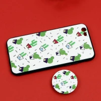 قاب فانتزی برجسته + پاپ سوکت طرح کاکتوس iPhone 6/6s سری D