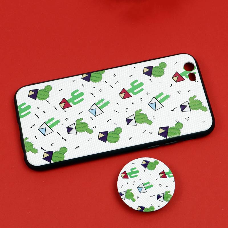 قاب فانتزی برجسته + پاپ سوکت طرح کاکتوس iPhone 6/6s سری D