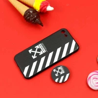قاب فانتزی برجسته + پاپ سوکت طرح Off White آیفون iPhone 7/8 سری D