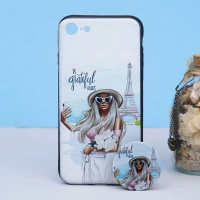 قاب طرحدار + پاپ سوکت iPhone 7/8 کد۴ سری B