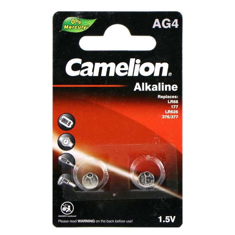 باتری سکه ای Camelion Alkaline AG4 بسته 2 عددی