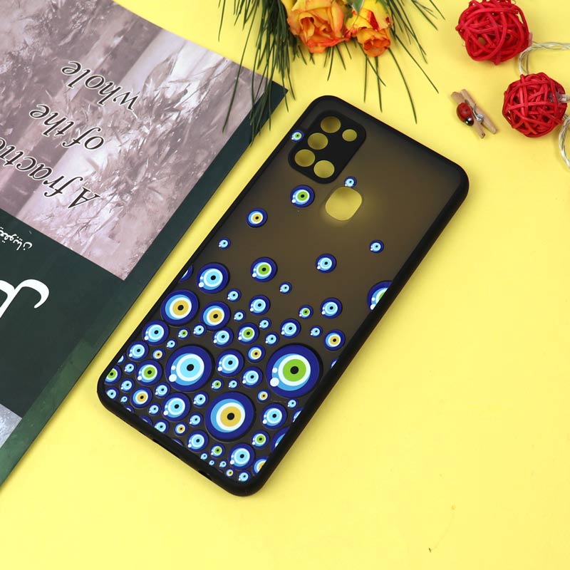 قاب PC مات محافظ لنزدار طرحدار چشم و نظر Samsung A21s