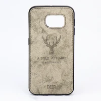 قاب چرمی طرح گوزن Samsung S6 طوسی