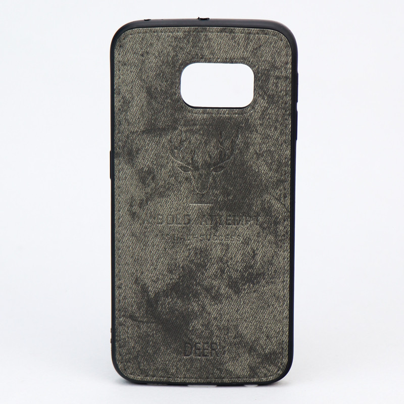 قاب چرمی طرح گوزن Samsung S6 Edge خاکستری