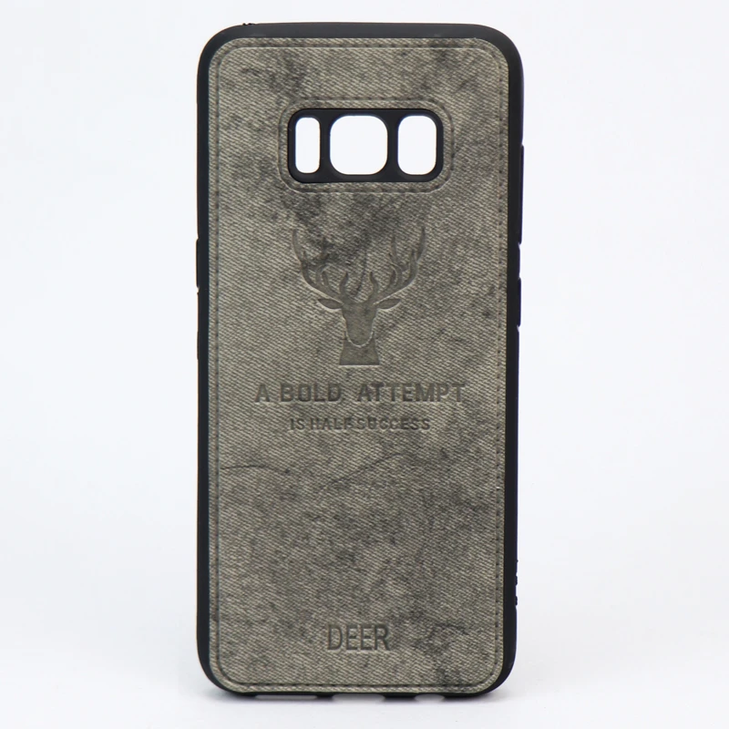 قاب چرمی طرح گوزن Samsung S8 خاکستری