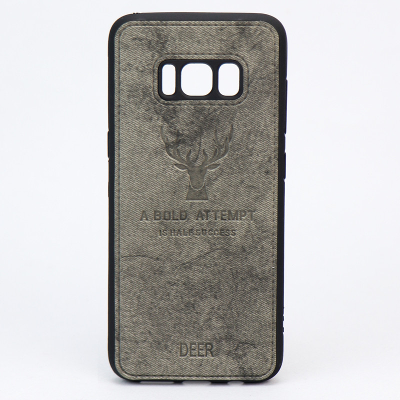 قاب چرمی طرح گوزن Samsung S8 خاکستری