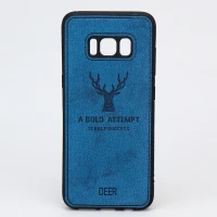 قاب چرمی طرح گوزن Samsung S8 آبی