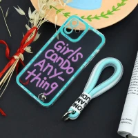 قاب طرحدار Girls Can Do محافظ لنزدار + بند آویز لنیارد iPhone 12