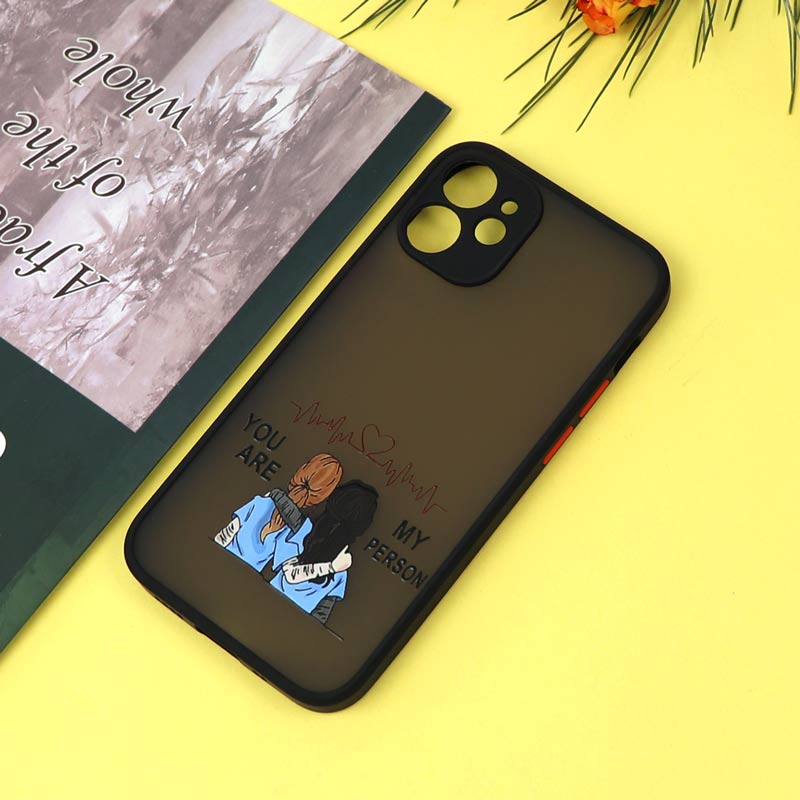 قاب PC مات محافظ لنزدار طرحدار Friends آیفون iPhone 12 Mini