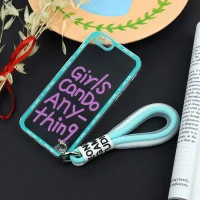 قاب طرحدار Girls Can Do محافظ لنزدار + بند آویز لنیارد iPhone 6/6s