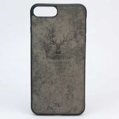 قاب چرمی طرح گوزن iPhone 7/8 Plus خاکستری