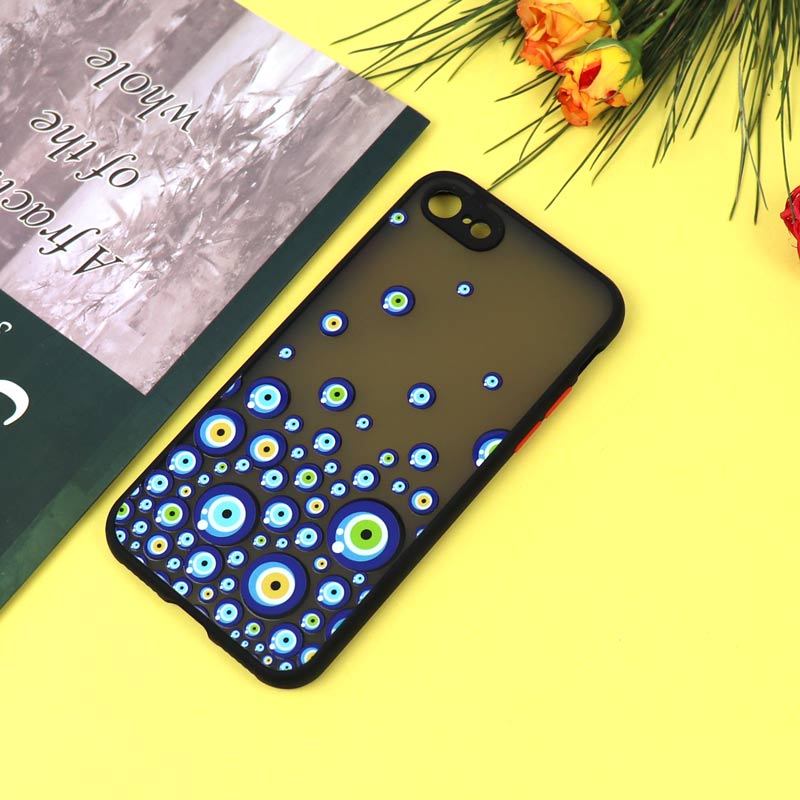 قاب PC مات محافظ لنزدار طرحدار چشم و نظر آیفون iPhone 7/8
