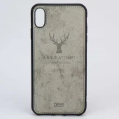 قاب چرمی طرح گوزن iPhone XS Max طوسی