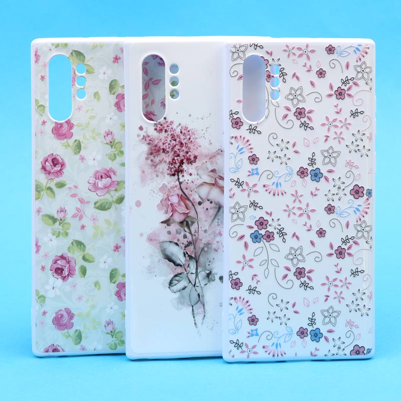 قاب فانتزی سفید طرح گل سامسونگ Note 10 Plus