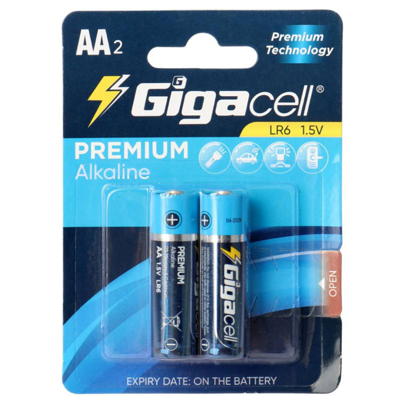 باتری دوتایی قلمی Gigacell Premium Alkaline LR6 1.5V AA