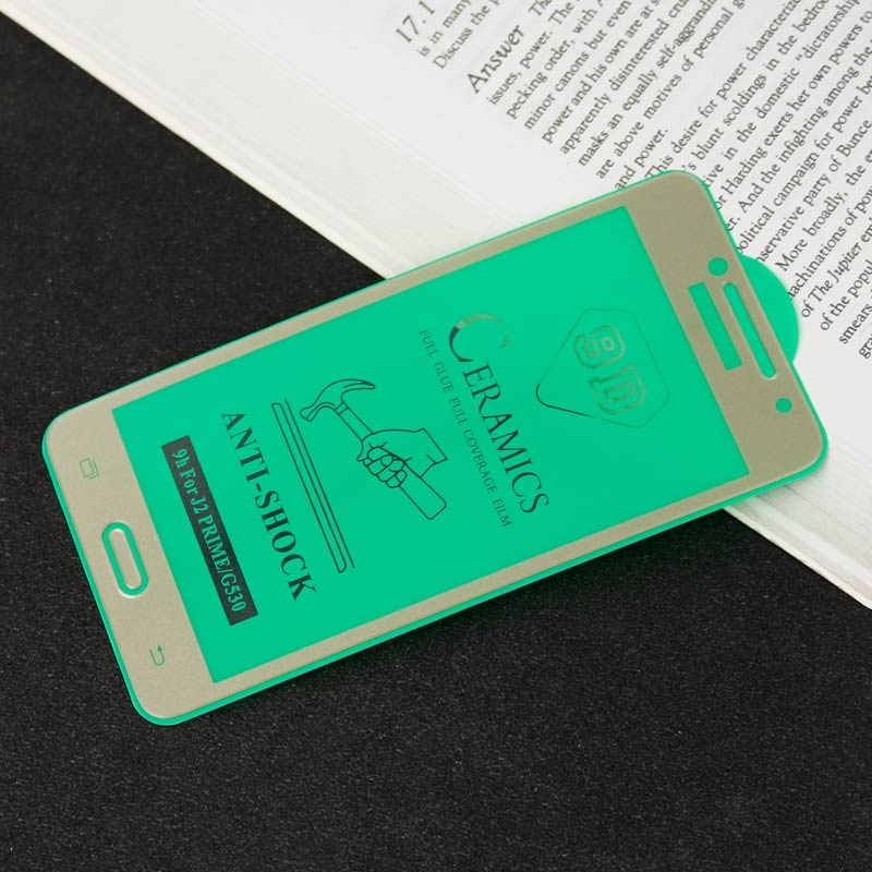 گلس سرامیکی براق Samsung J2 Prime طلایی