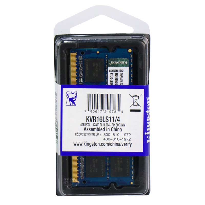 رم لپ تاپ کینگستون Kingston DDR3L 4GB 1600MHz